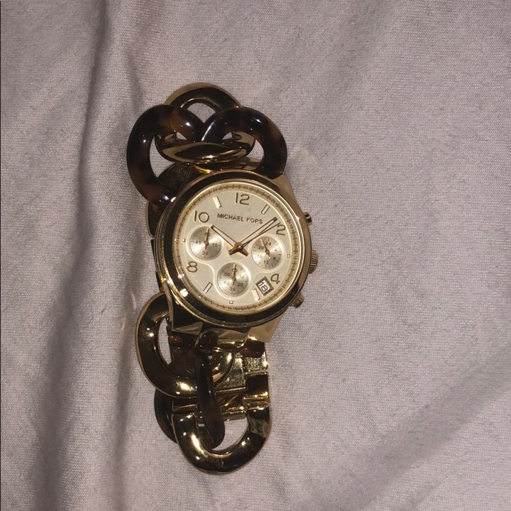 Michael Kors Yellow Gold and Tortoise Shell Watch